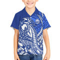 Personalized North Melbourne Kangaroos Kid Hawaiian Shirt Polynesian Tribal Kangaroo Mascot With Hibiscus Floral Art