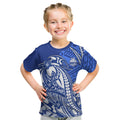 Personalized North Melbourne Kangaroos Kid T Shirt Polynesian Tribal Kangaroo Mascot With Hibiscus Floral Art