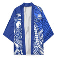Personalized North Melbourne Kangaroos Kimono Polynesian Tribal Kangaroo Mascot With Hibiscus Floral Art