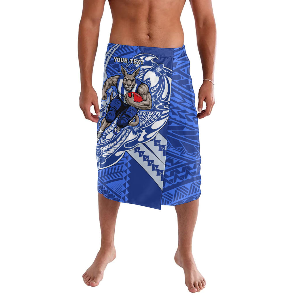 Personalized North Melbourne Kangaroos Lavalava Polynesian Tribal Kangaroo Mascot With Hibiscus Floral Art