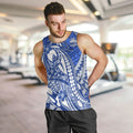 Personalized North Melbourne Kangaroos Men Tank Top Polynesian Tribal Kangaroo Mascot With Hibiscus Floral Art