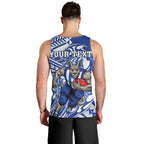 Personalized North Melbourne Kangaroos Men Tank Top Polynesian Tribal Kangaroo Mascot With Hibiscus Floral Art