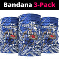 Personalized North Melbourne Kangaroos Neck Gaiter Polynesian Tribal Kangaroo Mascot With Hibiscus Floral Art