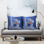 Personalized North Melbourne Kangaroos Pillow Cover Polynesian Tribal Kangaroo Mascot With Hibiscus Floral Art
