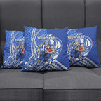 Personalized North Melbourne Kangaroos Pillow Cover Polynesian Tribal Kangaroo Mascot With Hibiscus Floral Art