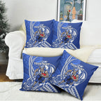 Personalized North Melbourne Kangaroos Pillow Cover Polynesian Tribal Kangaroo Mascot With Hibiscus Floral Art