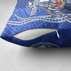 Personalized North Melbourne Kangaroos Pillow Cover Polynesian Tribal Kangaroo Mascot With Hibiscus Floral Art