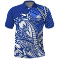 Personalized North Melbourne Kangaroos Polo Shirt Polynesian Tribal Kangaroo Mascot With Hibiscus Floral Art
