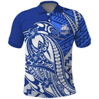Personalized North Melbourne Kangaroos Polo Shirt Polynesian Tribal Kangaroo Mascot With Hibiscus Floral Art