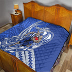 Personalized North Melbourne Kangaroos Quilt Polynesian Tribal Kangaroo Mascot With Hibiscus Floral Art