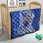Personalized North Melbourne Kangaroos Quilt Polynesian Tribal Kangaroo Mascot With Hibiscus Floral Art