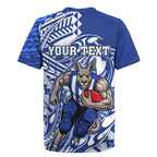 Personalized North Melbourne Kangaroos Rugby Jersey Polynesian Tribal Kangaroo Mascot With Hibiscus Floral Art