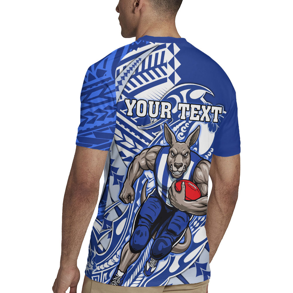 Personalized North Melbourne Kangaroos Rugby Jersey Polynesian Tribal Kangaroo Mascot With Hibiscus Floral Art