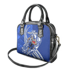 Personalized North Melbourne Kangaroos Shoulder Handbag Polynesian Tribal Kangaroo Mascot With Hibiscus Floral Art