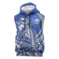Personalized North Melbourne Kangaroos Sleeveless Hoodie Polynesian Tribal Kangaroo Mascot With Hibiscus Floral Art