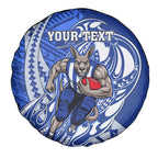 Personalized North Melbourne Kangaroos Spare Tire Cover Polynesian Tribal Kangaroo Mascot With Hibiscus Floral Art