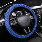 North Melbourne Kangaroos Steering Wheel Cover Polynesian Tribal Kangaroo Mascot With Hibiscus Floral Art