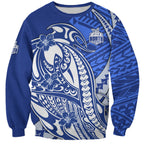 Personalized North Melbourne Kangaroos Sweatshirt Polynesian Tribal Kangaroo Mascot With Hibiscus Floral Art