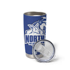 Personalized North Melbourne Kangaroos Tumbler Cup Polynesian Tribal Kangaroo Mascot With Hibiscus Floral Art