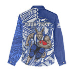 Personalized North Melbourne Kangaroos Women Casual Shirt Polynesian Tribal Kangaroo Mascot With Hibiscus Floral Art