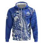 Personalized North Melbourne Kangaroos Zip Hoodie Polynesian Tribal Kangaroo Mascot With Hibiscus Floral Art