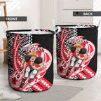 Personalized St Kilda Saints Laundry Basket Polynesian Tribal Saint Mascot With Hibiscus Floral Art