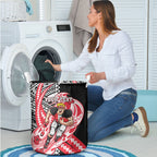 Personalized St Kilda Saints Laundry Basket Polynesian Tribal Saint Mascot With Hibiscus Floral Art