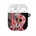 Personalized St Kilda Saints AirPods Case Polynesian Tribal Saint Mascot With Hibiscus Floral Art