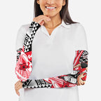 Personalized St Kilda Saints Arm Sleeves Polynesian Tribal Saint Mascot With Hibiscus Floral Art