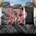 Personalized St Kilda Saints Back Car Seat Cover Polynesian Tribal Saint Mascot With Hibiscus Floral Art