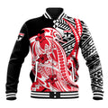 Personalized St Kilda Saints Baseball Jacket Polynesian Tribal Saint Mascot With Hibiscus Floral Art