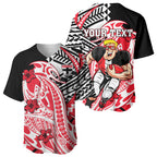 Personalized St Kilda Saints Baseball Jersey Polynesian Tribal Saint Mascot With Hibiscus Floral Art