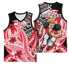 Personalized St Kilda Saints Basketball Jersey Polynesian Tribal Saint Mascot With Hibiscus Floral Art
