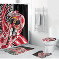Personalized St Kilda Saints Bathroom Set Polynesian Tribal Saint Mascot With Hibiscus Floral Art