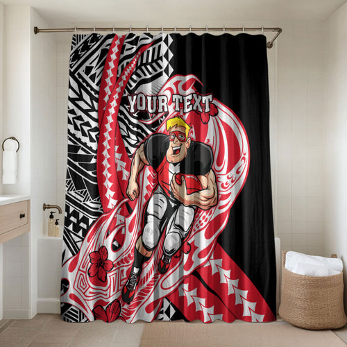 Personalized St Kilda Saints Bathroom Set Polynesian Tribal Saint Mascot With Hibiscus Floral Art