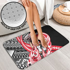 Personalized St Kilda Saints Bathroom Set Polynesian Tribal Saint Mascot With Hibiscus Floral Art