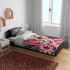 Personalized St Kilda Saints Bedding Set Polynesian Tribal Saint Mascot With Hibiscus Floral Art
