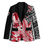 Personalized St Kilda Saints Blazer Polynesian Tribal Saint Mascot With Hibiscus Floral Art