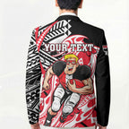 Personalized St Kilda Saints Blazer Polynesian Tribal Saint Mascot With Hibiscus Floral Art