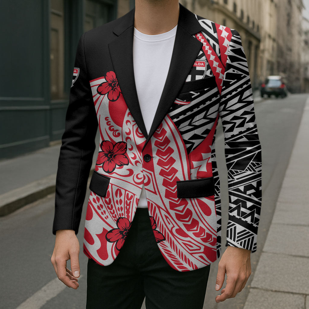 Personalized St Kilda Saints Blazer Polynesian Tribal Saint Mascot With Hibiscus Floral Art