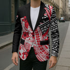 Personalized St Kilda Saints Blazer Polynesian Tribal Saint Mascot With Hibiscus Floral Art