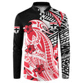 Personalized St Kilda Saints Button Sweatshirt Polynesian Tribal Saint Mascot With Hibiscus Floral Art