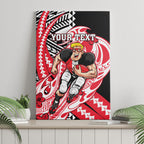 Personalized St Kilda Saints Canvas Wall Art Polynesian Tribal Saint Mascot With Hibiscus Floral Art