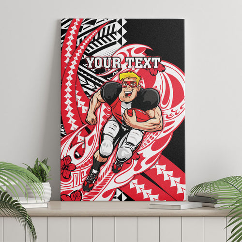 Personalized St Kilda Saints Canvas Wall Art Polynesian Tribal Saint Mascot With Hibiscus Floral Art