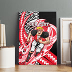 Personalized St Kilda Saints Canvas Wall Art Polynesian Tribal Saint Mascot With Hibiscus Floral Art