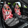 Personalized St Kilda Saints Car Seat Cover Polynesian Tribal Saint Mascot With Hibiscus Floral Art