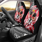 Personalized St Kilda Saints Car Seat Cover Polynesian Tribal Saint Mascot With Hibiscus Floral Art
