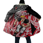 Personalized St Kilda Saints Cloak Polynesian Tribal Saint Mascot With Hibiscus Floral Art