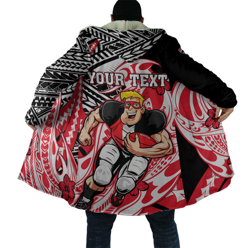 Personalized St Kilda Saints Cloak Polynesian Tribal Saint Mascot With Hibiscus Floral Art
