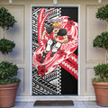 Personalized St Kilda Saints Door Cover Polynesian Tribal Saint Mascot With Hibiscus Floral Art